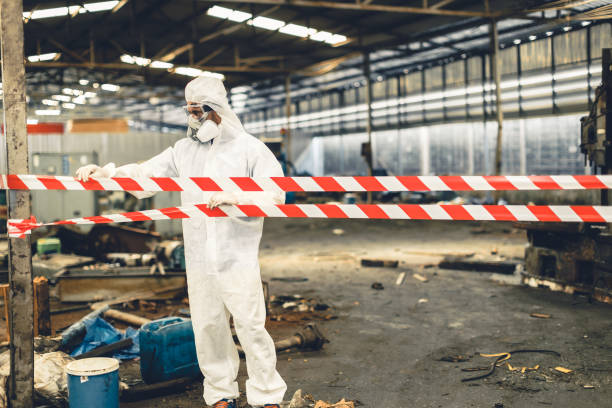 Professional Biohazard Cleanup technician working in Liberty, TX